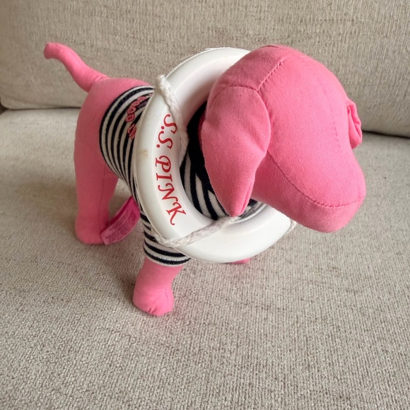 VICTORIA'S SECRET PINK DOG WITH STRIPED SHIRT & LIFE PRESERVER RETIRED - Picture 3 of 3